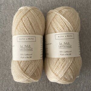 NWT Biches & Buches Le Petit Lambswool Colour Off-White/Ecru Lot of 2